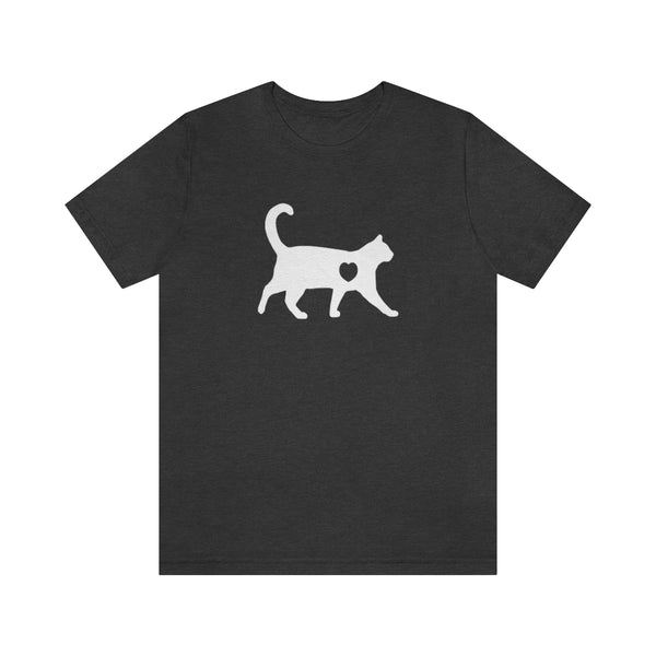 Cat Love Short Sleeve Tee-T-Shirt-Printify-Dark Grey Heather-S-5.25designs-veteran-family business-florida-melbourne-orlando-knit-crochet-small business-