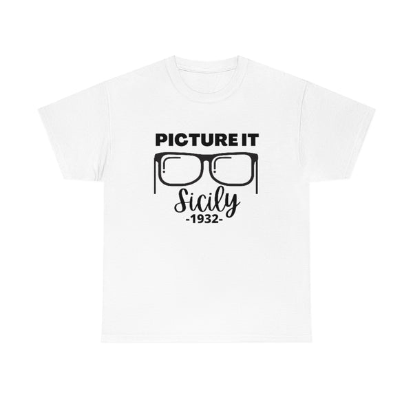 Sophia Picture It with Glasses Cotton TShirt-T-Shirt-Printify-White-S-5.25designs-veteran-family business-florida-melbourne-orlando-knit-crochet-small business-