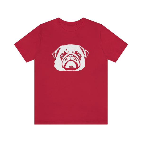 Pug Unisex Jersey Short Sleeve Tee-T-Shirt-Printify-Red-S-5.25designs-veteran-family business-florida-melbourne-orlando-knit-crochet-small business-