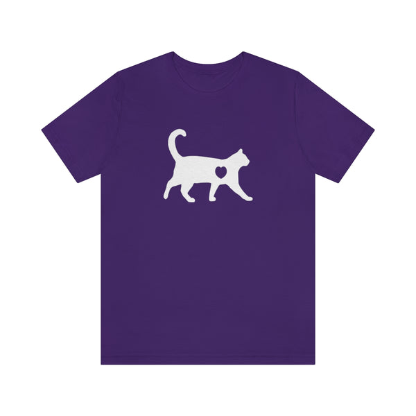 Cat Love Short Sleeve Tee-T-Shirt-Printify-Team Purple-S-5.25designs-veteran-family business-florida-melbourne-orlando-knit-crochet-small business-