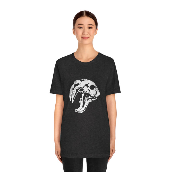 Sabretooth Cat Skull Unisex Jersey Short Sleeve Tee-T-Shirt-Printify-5.25designs-veteran-family business-florida-melbourne-orlando-knit-crochet-small business-