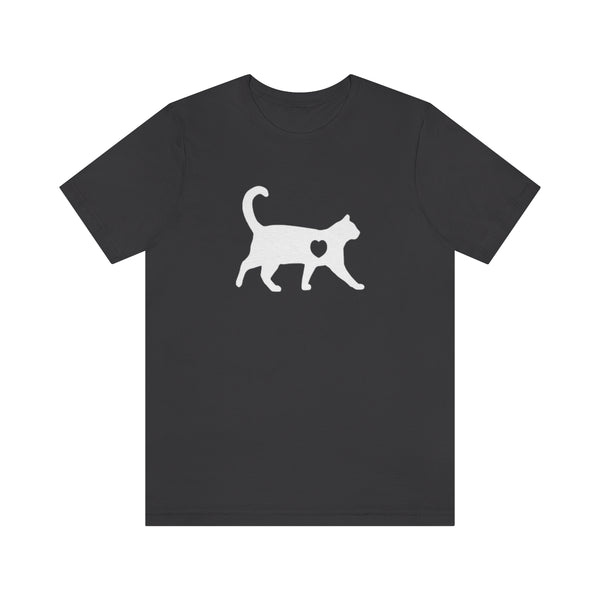 Cat Love Short Sleeve Tee-T-Shirt-Printify-Dark Grey-S-5.25designs-veteran-family business-florida-melbourne-orlando-knit-crochet-small business-