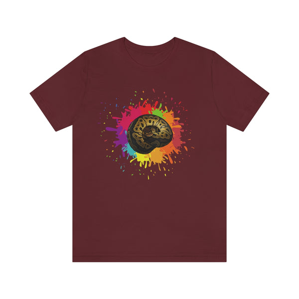 Paint Splash Clown Ball Python Unisex Jersey Short Sleeve Tee-T-Shirt-Printify-Maroon-S-5.25designs-veteran-family business-florida-melbourne-orlando-knit-crochet-small business-