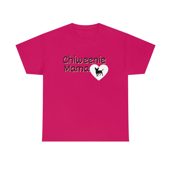 Chiweenie Mom Small Heart Cotton T-Shirt-T-Shirt-Printify-Heliconia-S-5.25designs-veteran-family business-florida-melbourne-orlando-knit-crochet-small business-