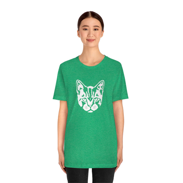 Cat Face Short Sleeve Tee-T-Shirt-Printify-5.25designs-veteran-family business-florida-melbourne-orlando-knit-crochet-small business-