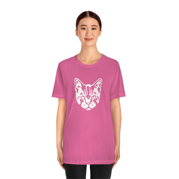 Cat Face Short Sleeve Tee-T-Shirt-Printify-5.25designs-veteran-family business-florida-melbourne-orlando-knit-crochet-small business-