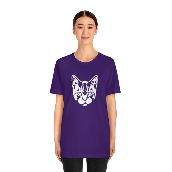 Cat Face Short Sleeve Tee-T-Shirt-Printify-5.25designs-veteran-family business-florida-melbourne-orlando-knit-crochet-small business-