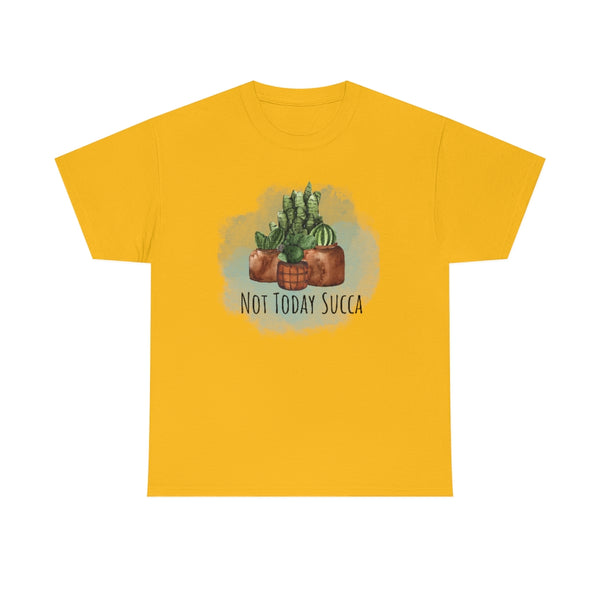 Not Today Succa Cotton TShirt-T-Shirt-Printify-Gold-S-5.25designs-veteran-family business-florida-melbourne-orlando-knit-crochet-small business-