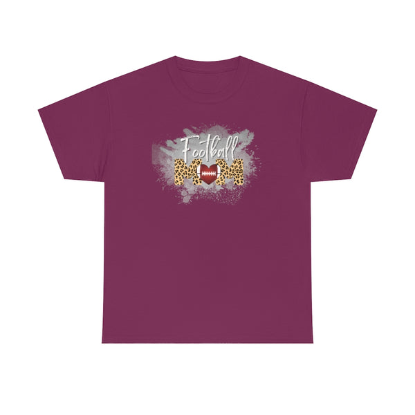 Paint Splash Leopard Print Football Mom Cotton T-Shirt-T-Shirt-Printify-Berry-S-5.25designs-veteran-family business-florida-melbourne-orlando-knit-crochet-small business-