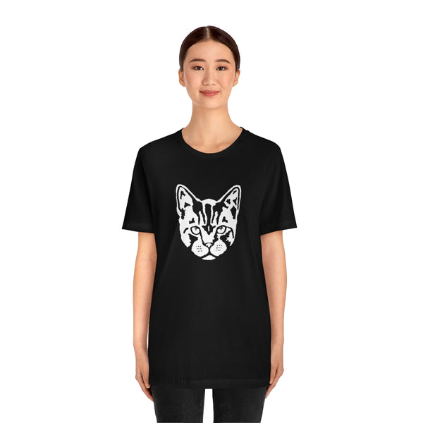 Cat Face Short Sleeve Tee-T-Shirt-Printify-5.25designs-veteran-family business-florida-melbourne-orlando-knit-crochet-small business-