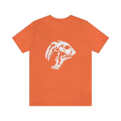 Sabretooth Cat Skull Unisex Jersey Short Sleeve Tee-T-Shirt-Printify-Orange-S-5.25designs-veteran-family business-florida-melbourne-orlando-knit-crochet-small business-